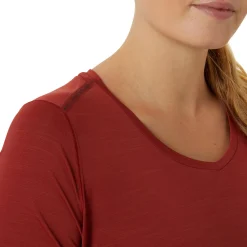 Online Road V-Neck Running Shirt Women - Dark Red Running Clothing