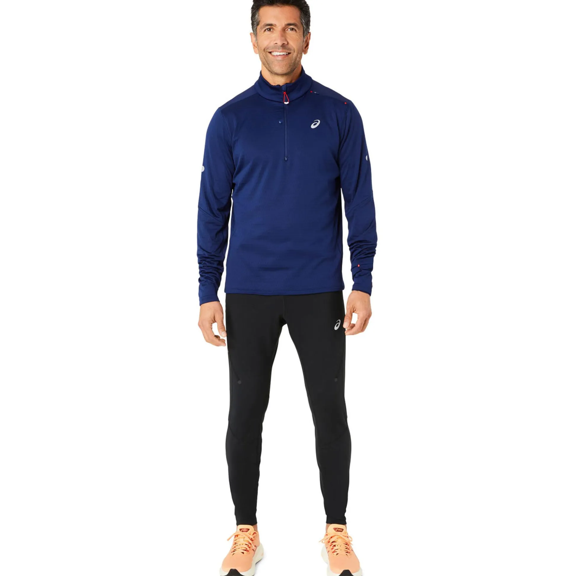 Best Sale Road Winter 1/2 Zip Running Shirt Men - Dark Blue Running Clothing