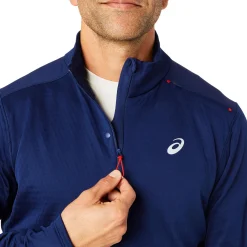 Best Sale Road Winter 1/2 Zip Running Shirt Men - Dark Blue Running Clothing