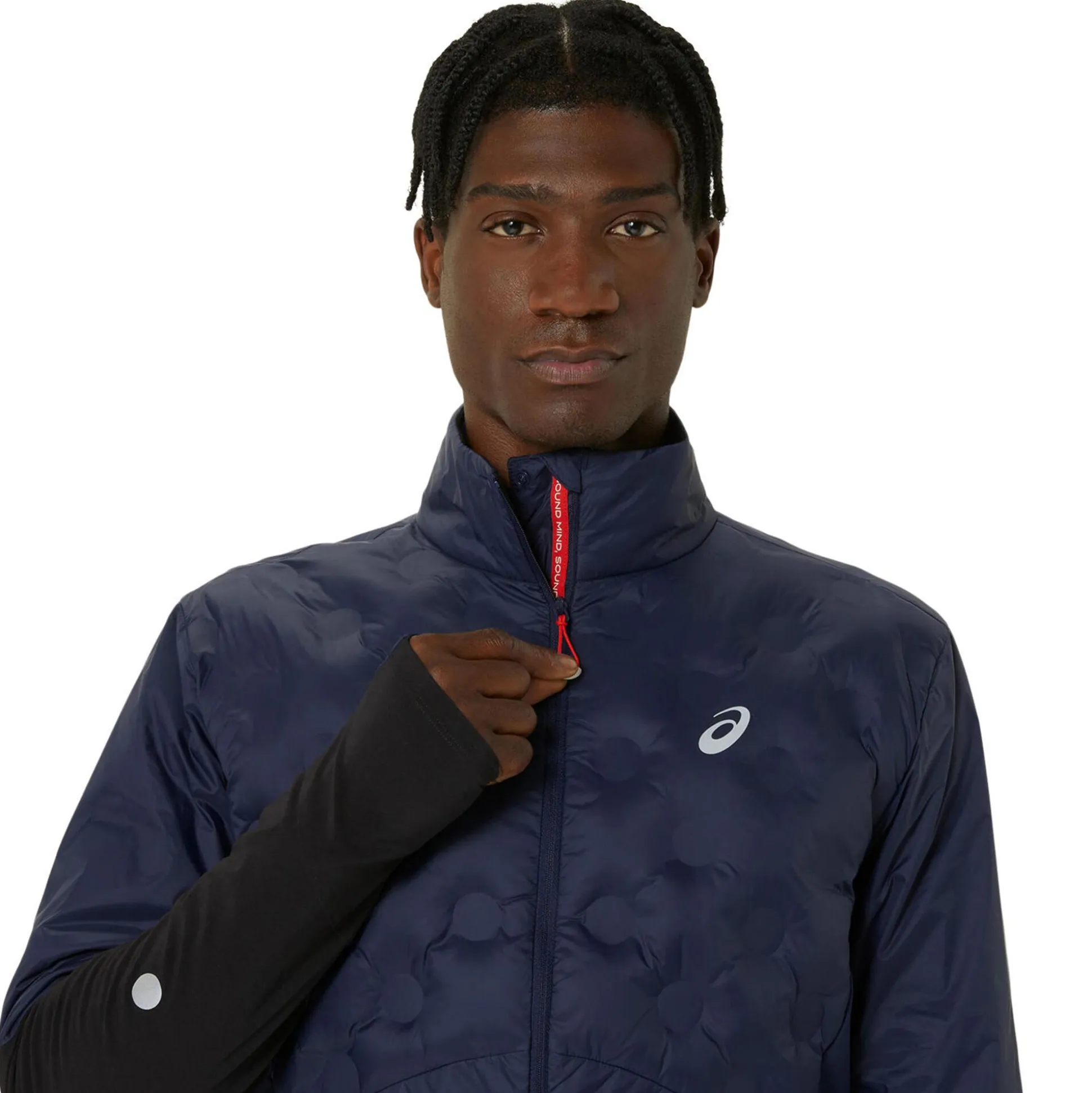Online Road Winter Running Jacket Men - Dark Blue Running Clothing