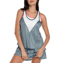Discount Royal Palm Layer Tank Top Women - Blue, White Tops