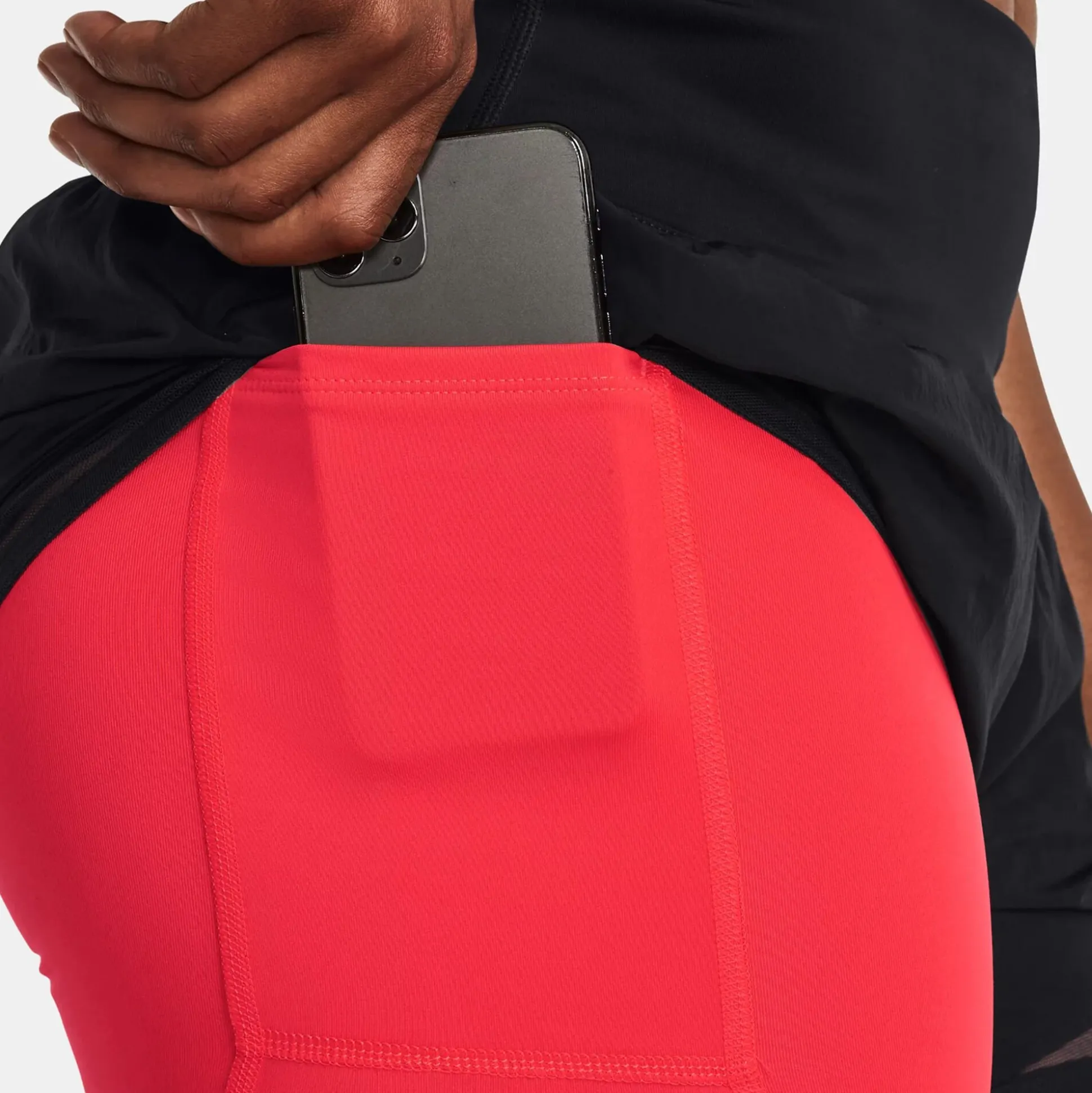 Online Run Everywhere Shorts Women - Black, Neon Red Running Clothing|Shorts