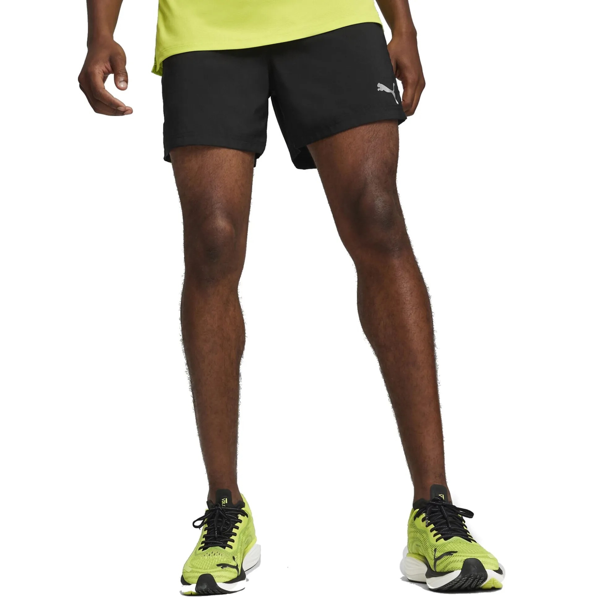 Cheap Run Favorite Velocity 5in Running Shorts Men - Black, Neon Green Running Clothing