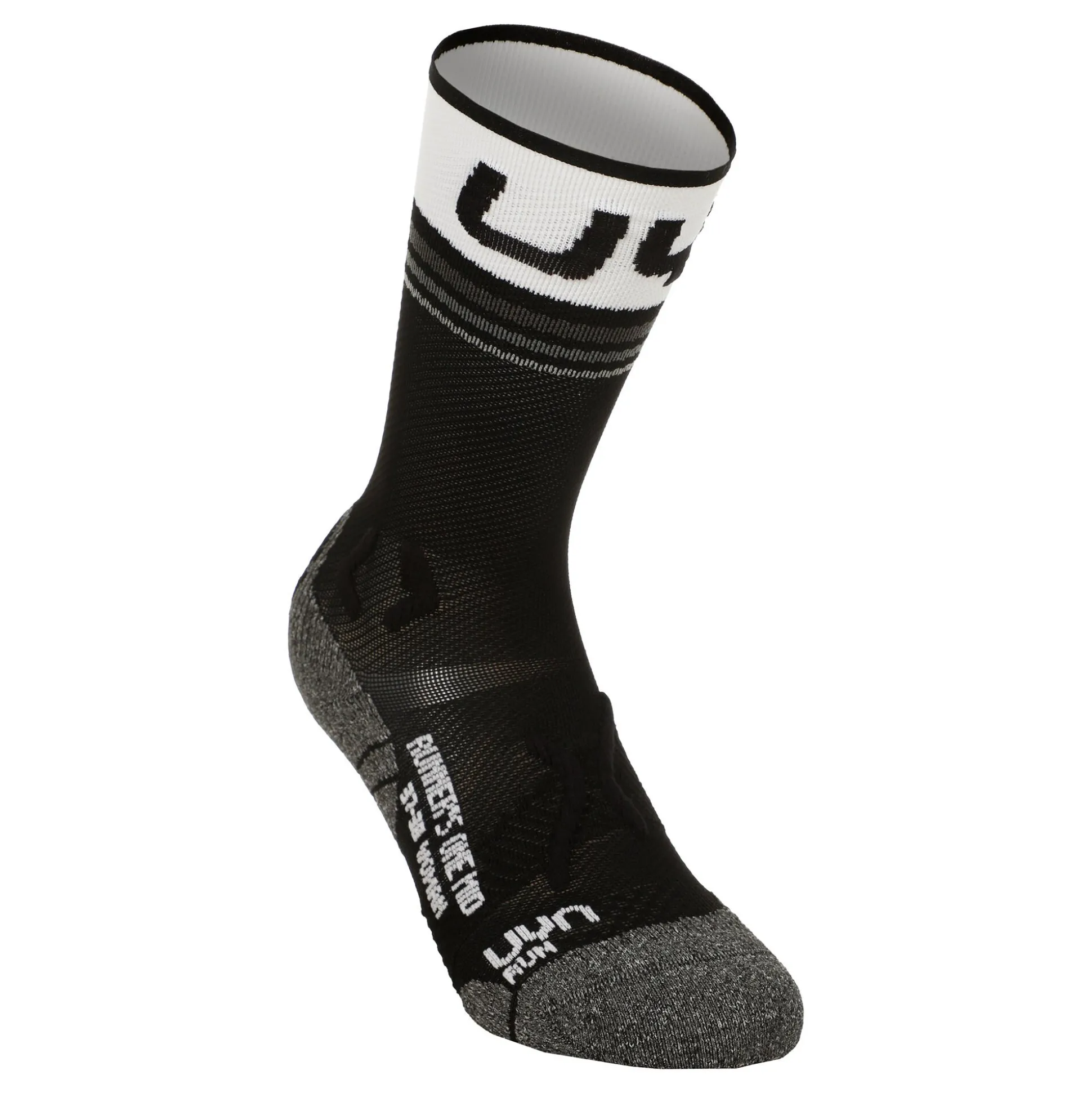 Store Runner'S One Mid Running Socks Women - Black, White Running Clothing