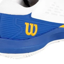 Discount Rush Pro ACE Quiet Please Clay Court Shoe Women - White, Blue Clay Court Shoes