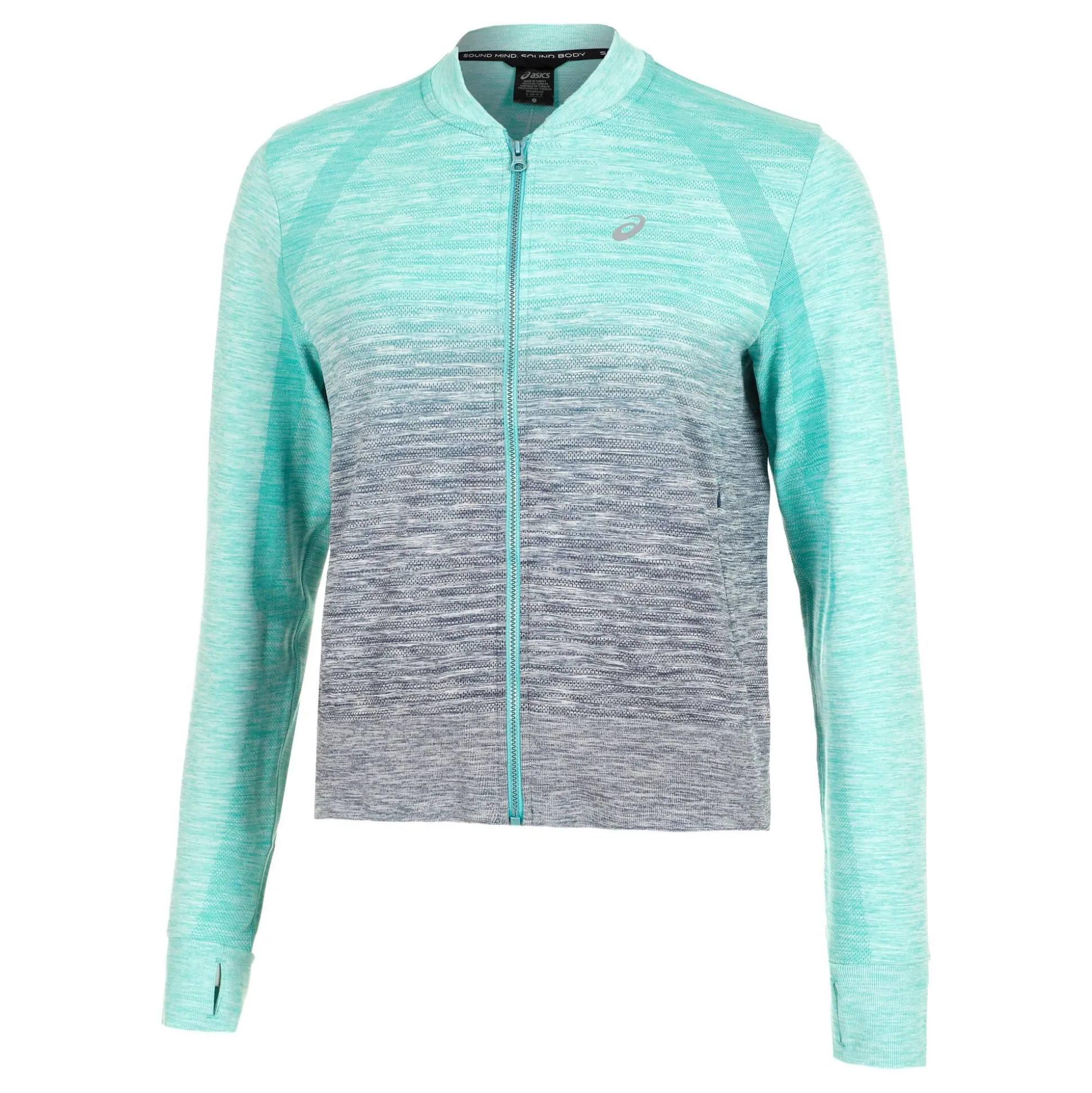 Best Sale Seamless Running Jacket Women - Petrol, Dark Blue Running Clothing