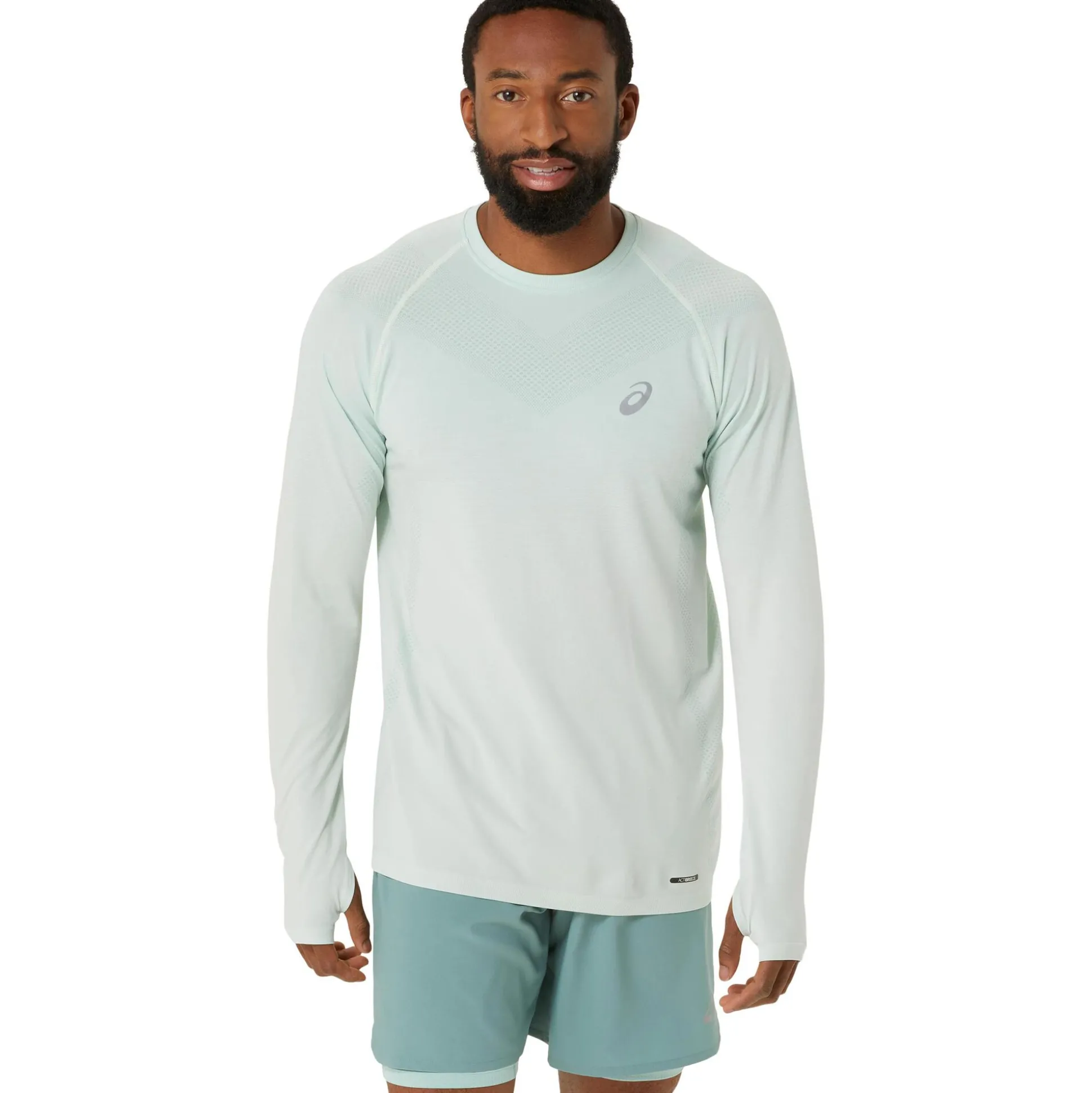 Clearance Seamless Running Shirt Men - Sage, Cream Running Clothing