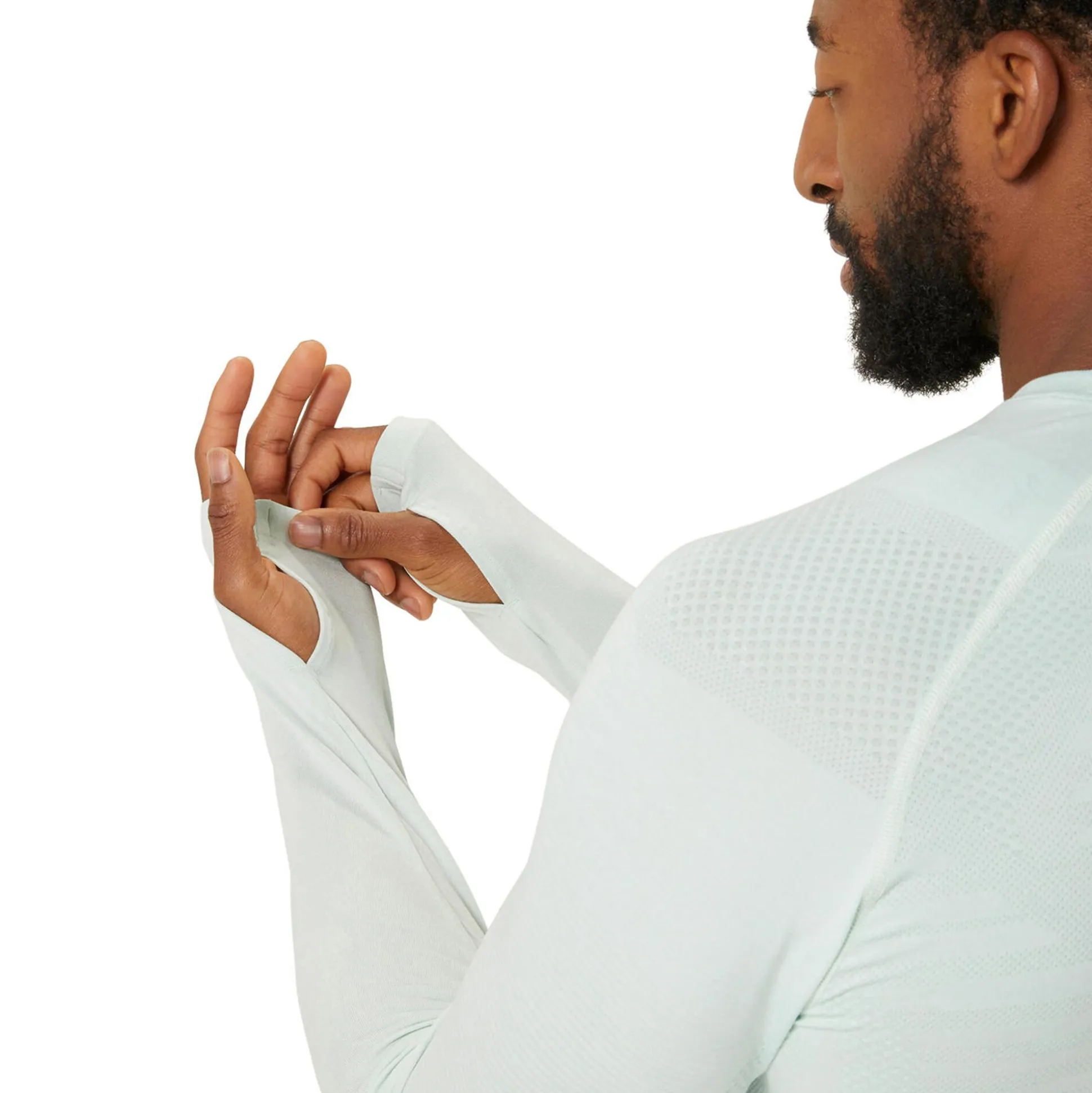 Clearance Seamless Running Shirt Men - Sage, Cream Running Clothing