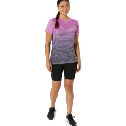 Sale Seamless Running Shirt Women - Pink, Dark Blue Running Clothing