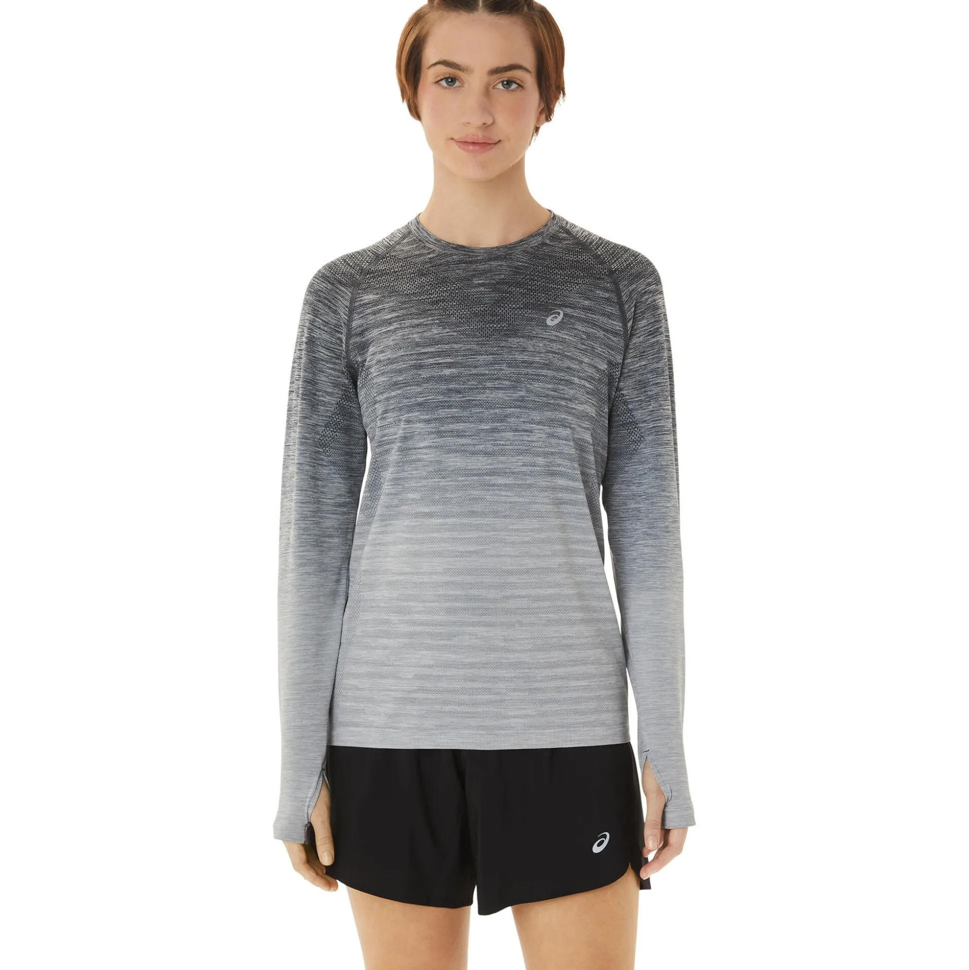 Sale Seamless Running Top Women - White, Grey Running Clothing