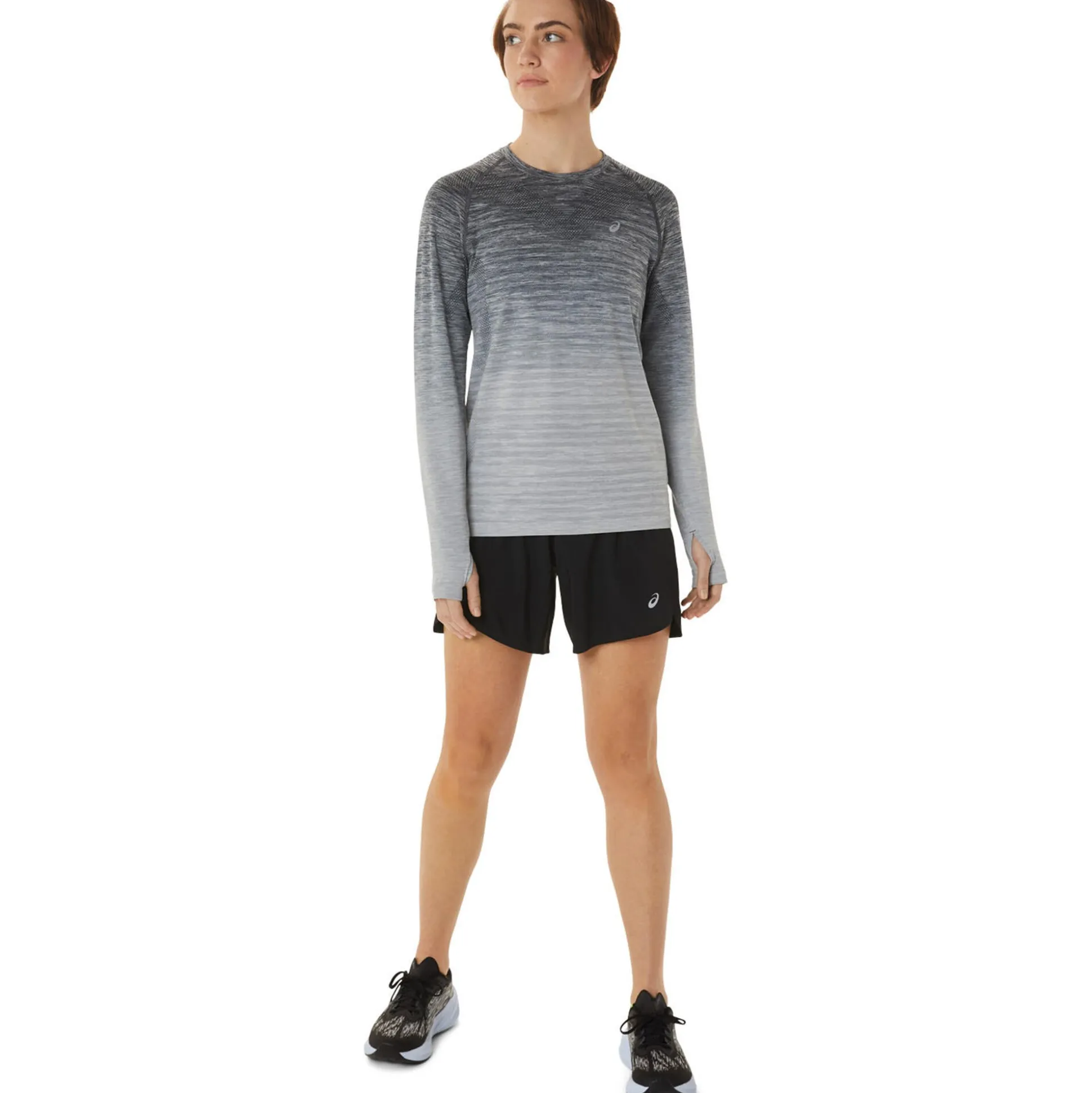 Sale Seamless Running Top Women - White, Grey Running Clothing