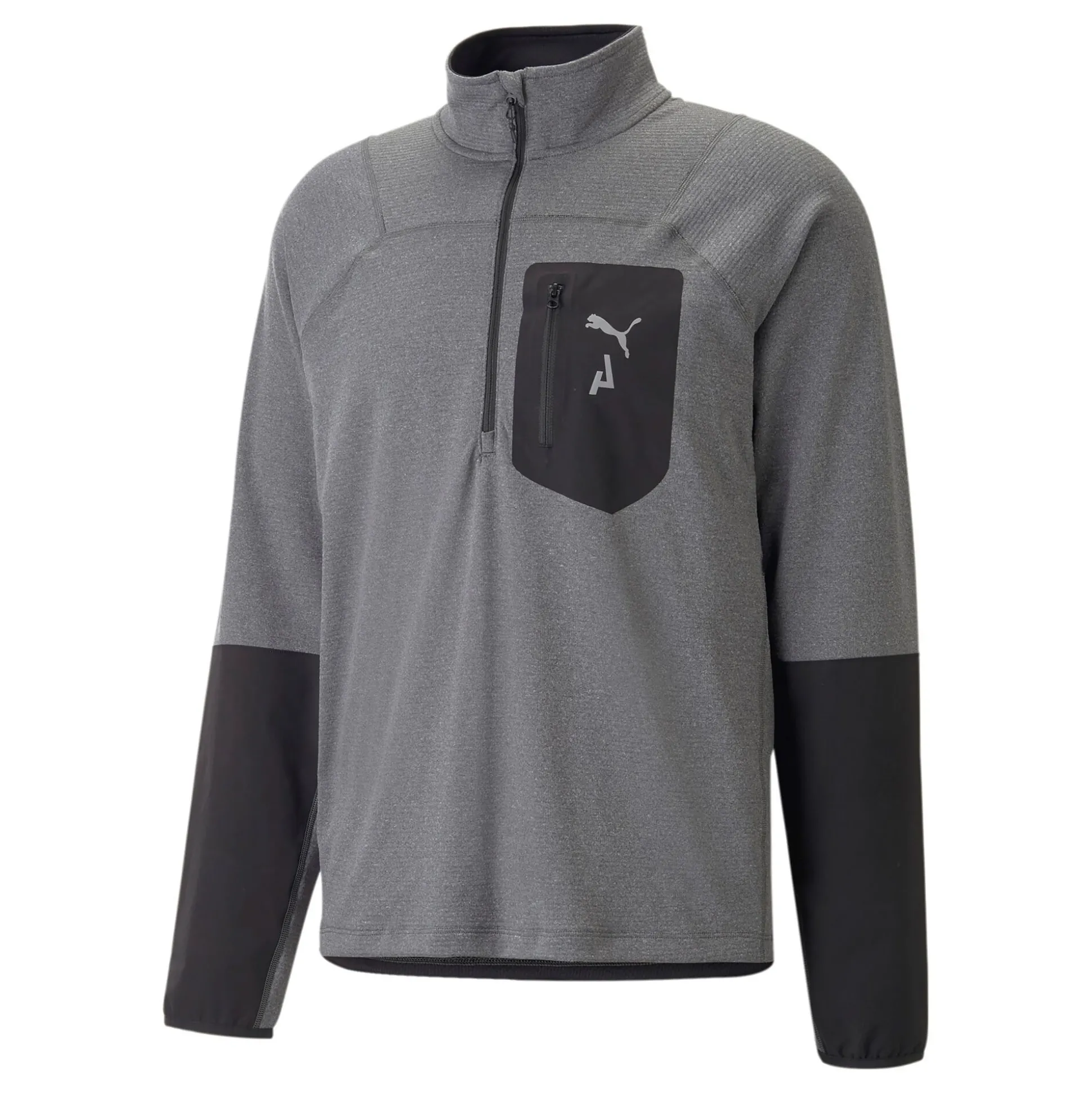 Shop Seasons Raincell Half-Zip Running Top Men - Grey, Black Running Clothing