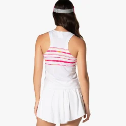 Fashion Shock N' Awe Tank Top Women - White, Coral Tops
