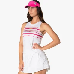 Fashion Shock N' Awe Tank Top Women - White, Coral Tops