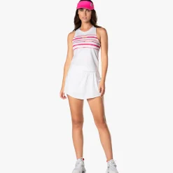 Fashion Shock N' Awe Tank Top Women - White, Coral Tops