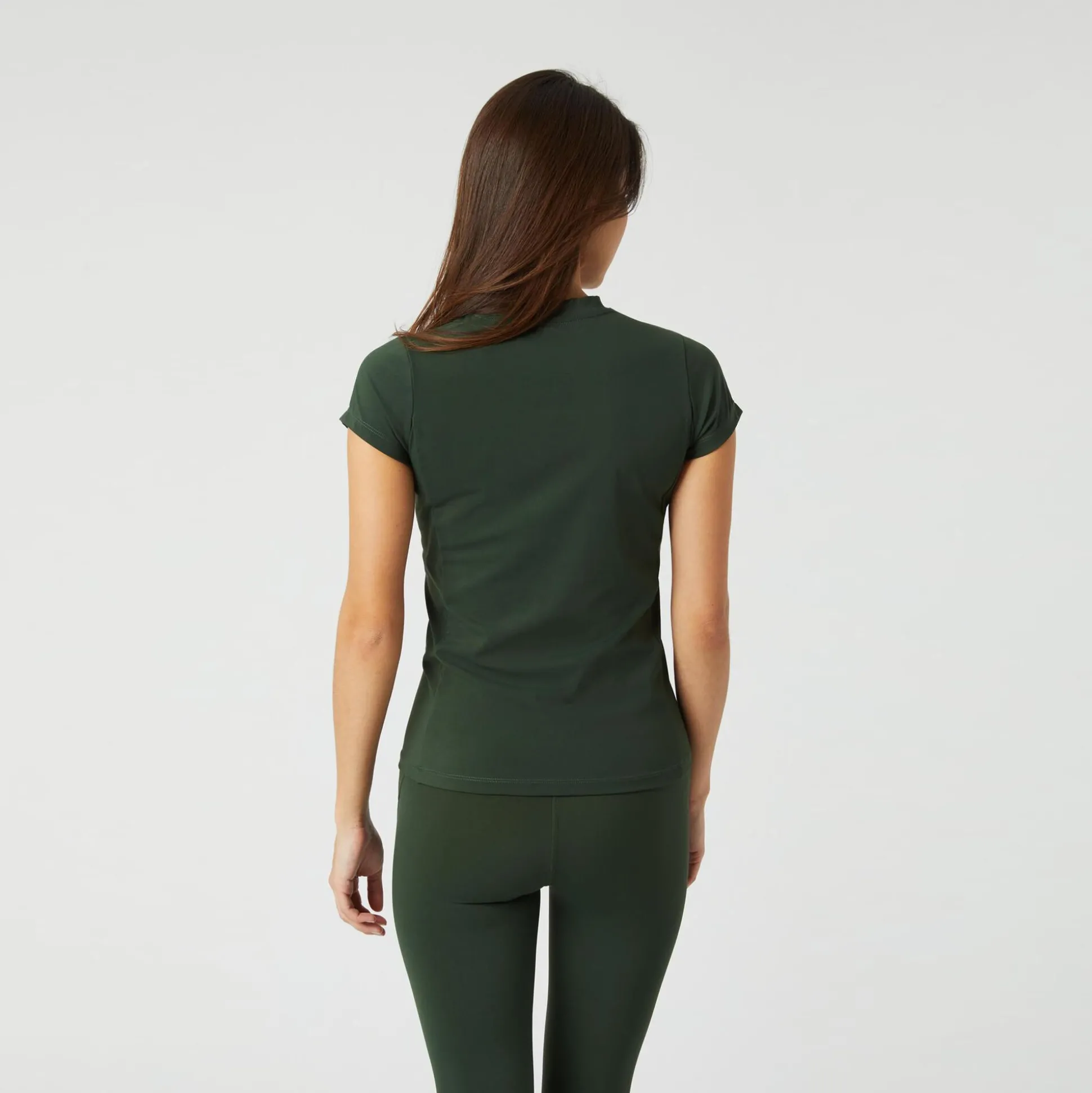 Clearance Sleek Slim T-Shirt Women - Dark Green Shirts