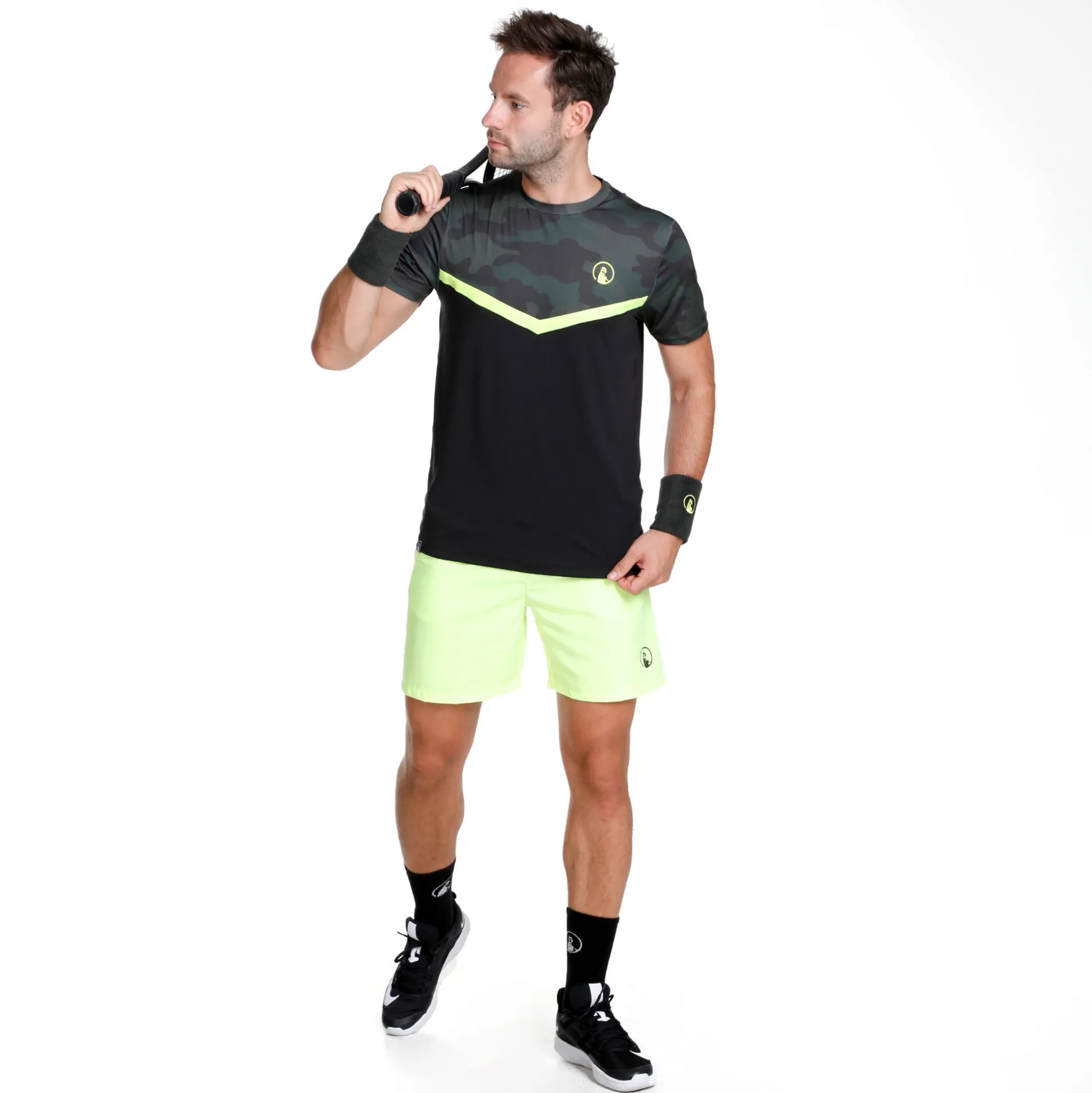 Cheap Smash Shorts Men - Neon Yellow, Black Shorts