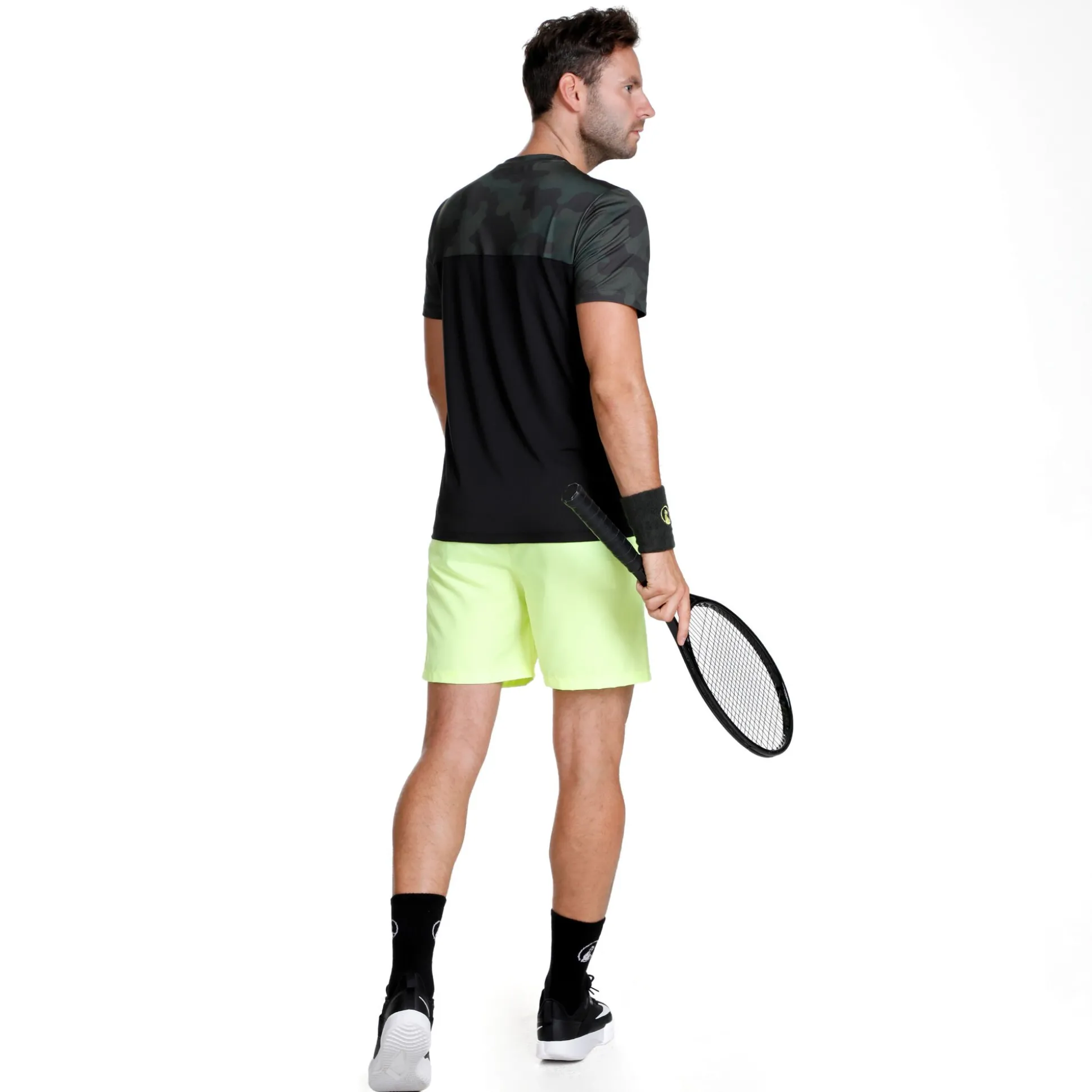 Cheap Smash Shorts Men - Neon Yellow, Black Shorts