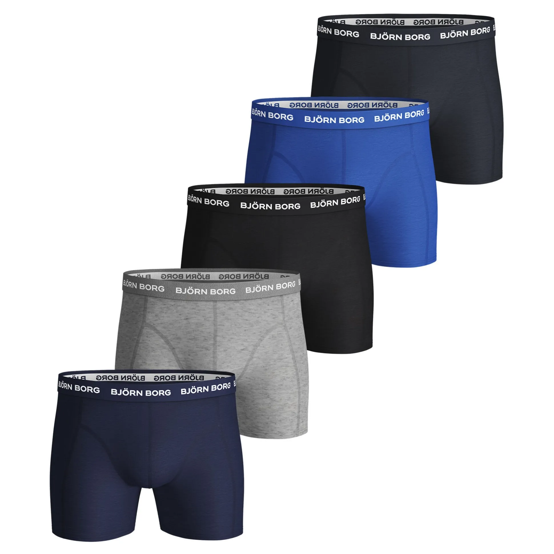 Best Sale Solid Sammy Boxer Shorts 5 Pack Men - Blue, Black Underwear