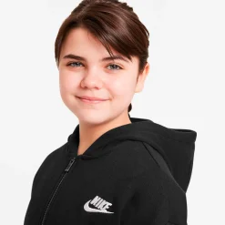 Clearance Sportswear Club Fleece Zip Hoodie Girls - Black, White Jackets