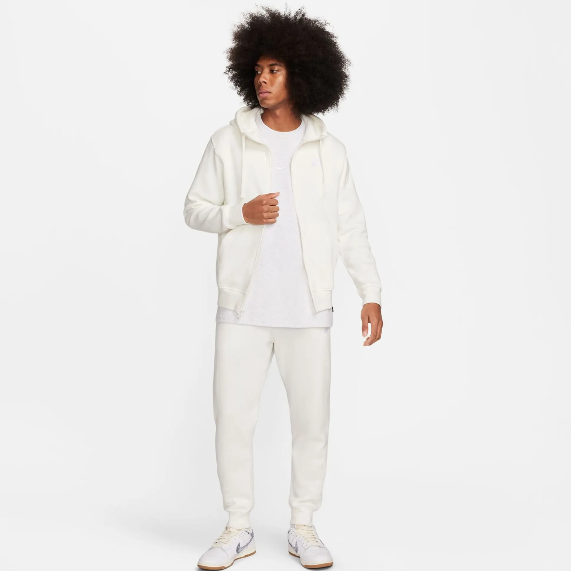 Outlet Sportswear Club Full Zip Hoodie Men - Cream, White Hoodies & Sweaters|Jackets