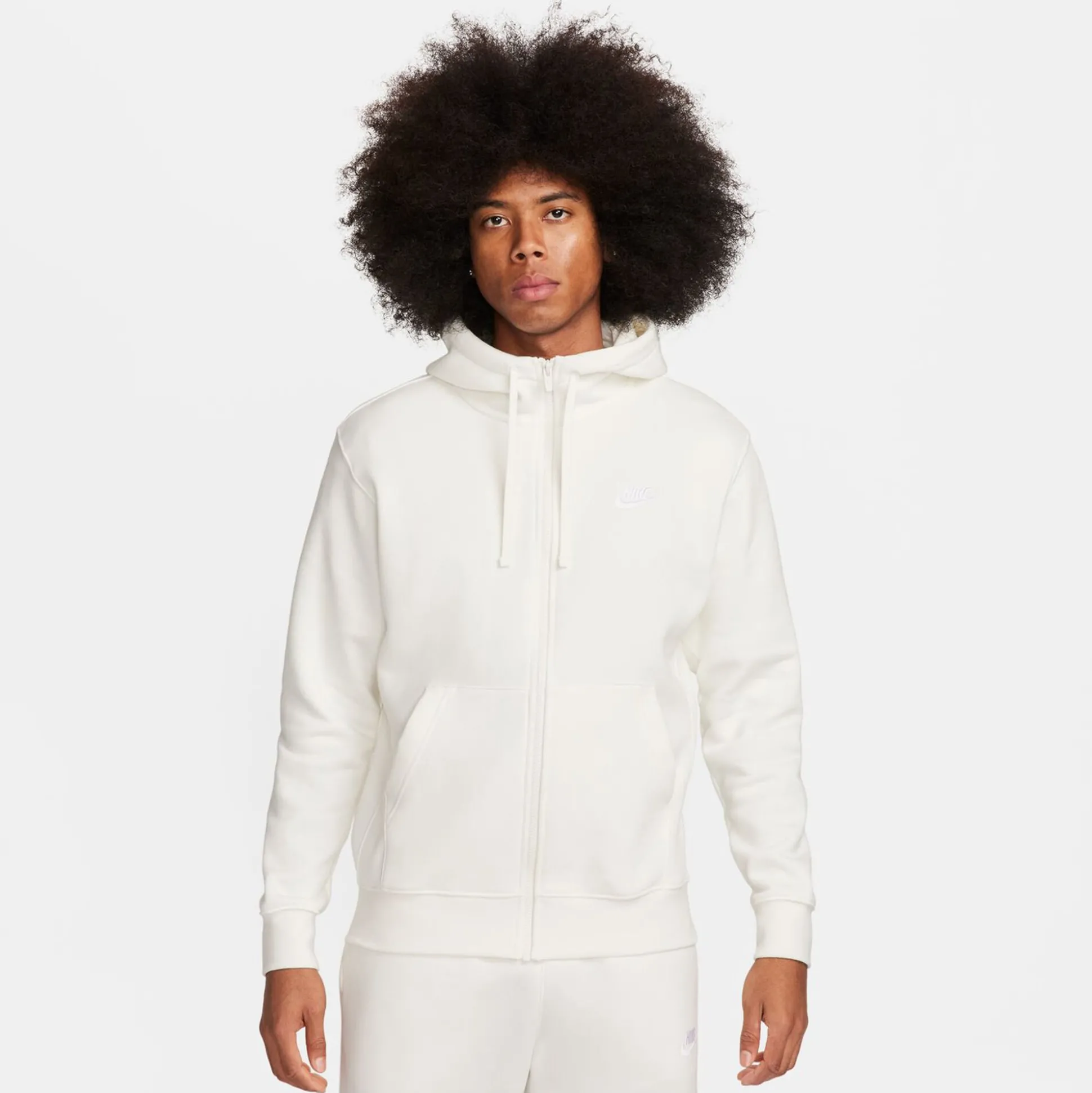 Outlet Sportswear Club Full Zip Hoodie Men - Cream, White Hoodies & Sweaters|Jackets