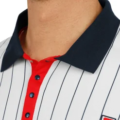 Shop Stripes Polo Men - White, Dark Blue Shirts