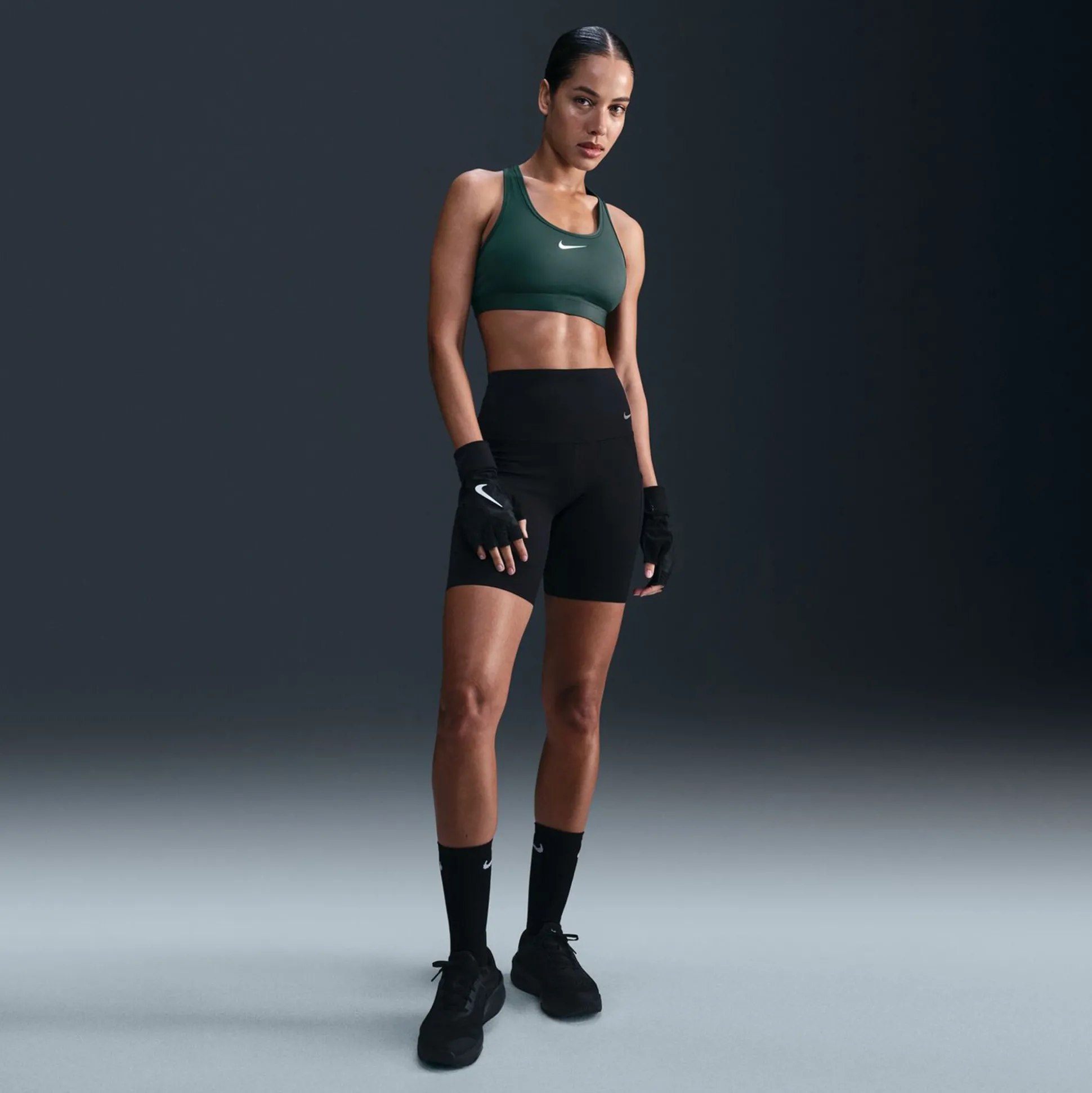 Outlet Swoosh Medium Support Sports Bras Women - Dark Green Sports Bras
