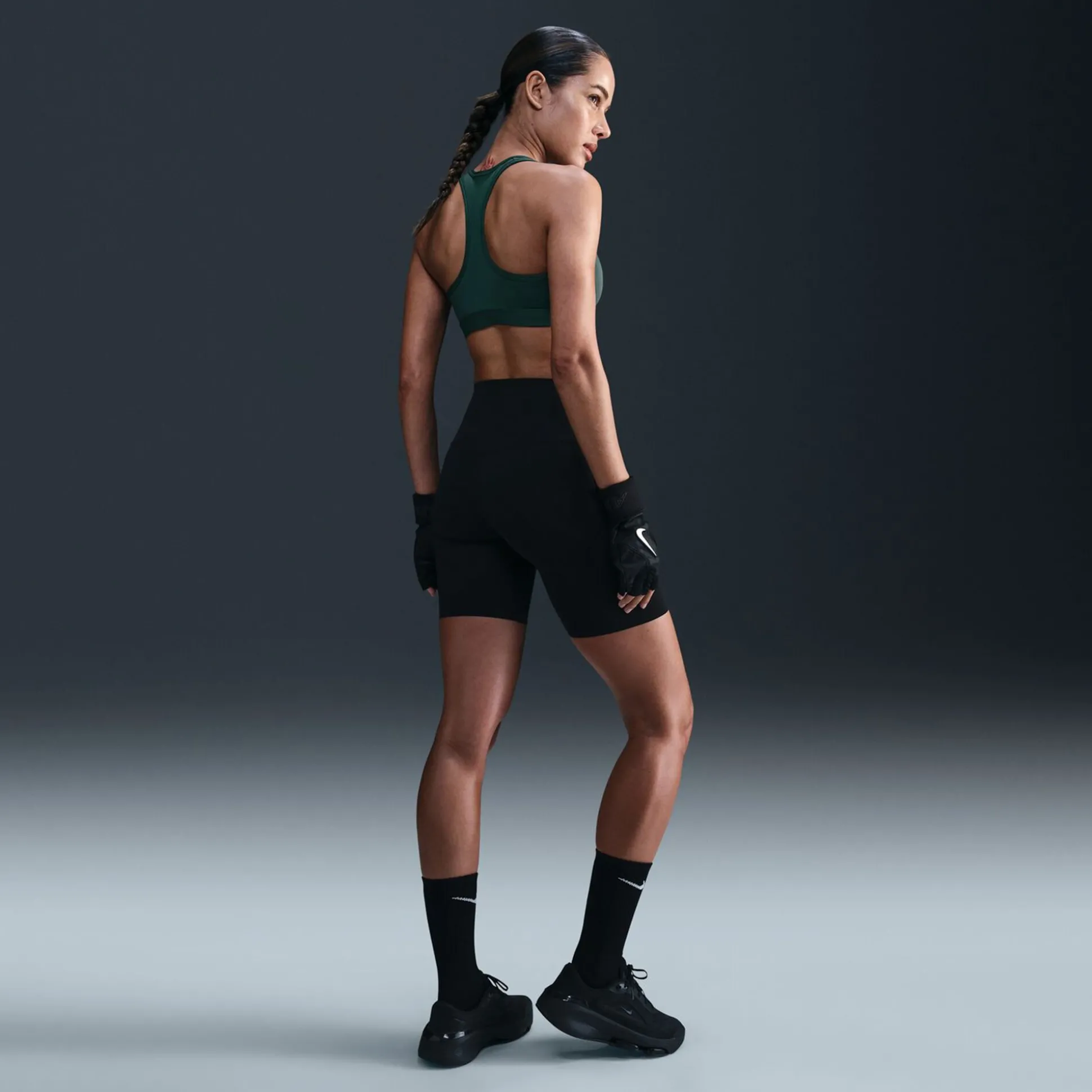 Outlet Swoosh Medium Support Sports Bras Women - Dark Green Sports Bras
