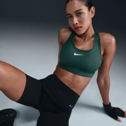 Outlet Swoosh Medium Support Sports Bras Women - Dark Green Sports Bras