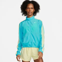 New Swoosh Running Jacket Women - Blue, Yellow Running Clothing