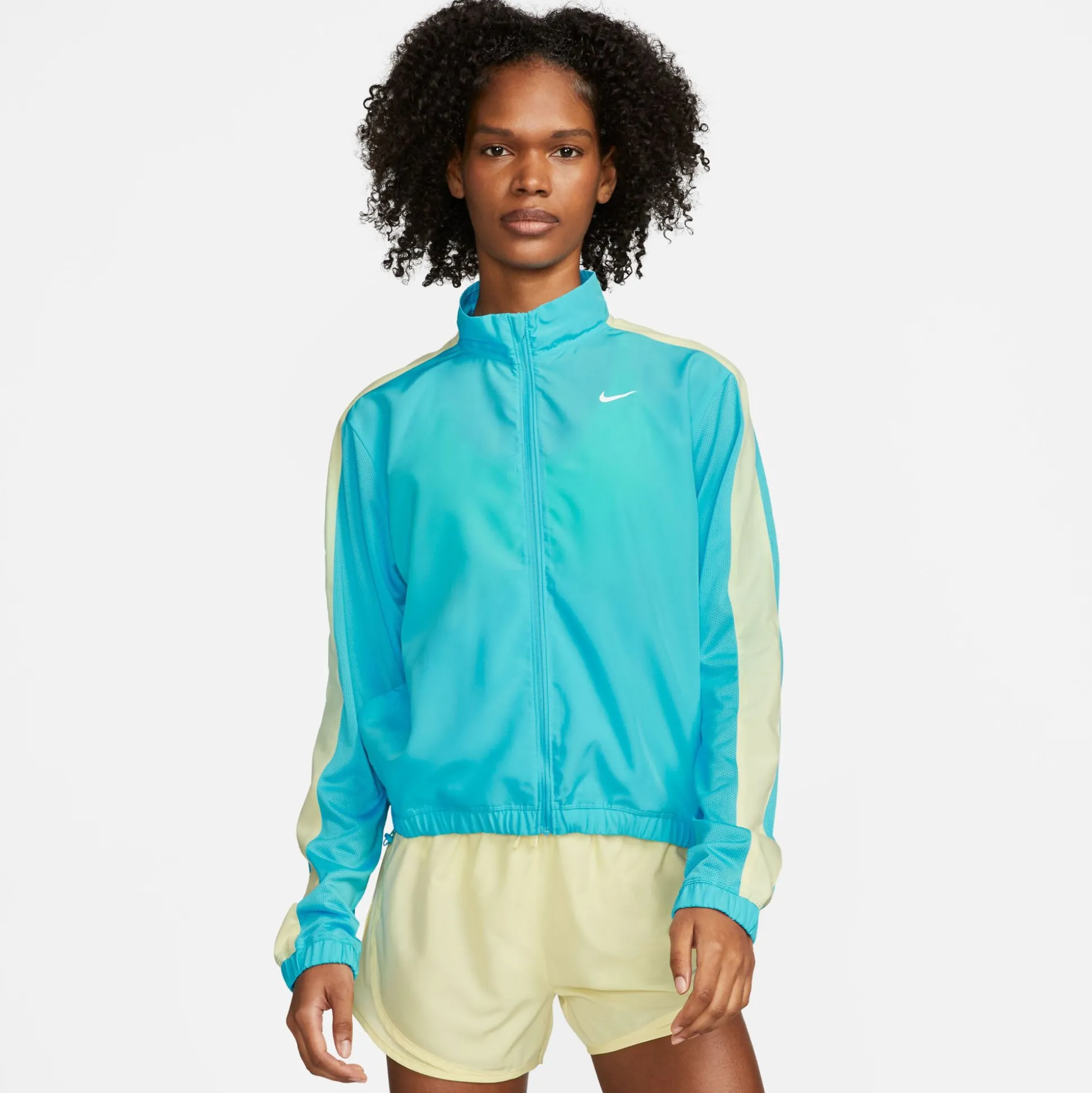New Swoosh Running Jacket Women - Blue, Yellow Running Clothing