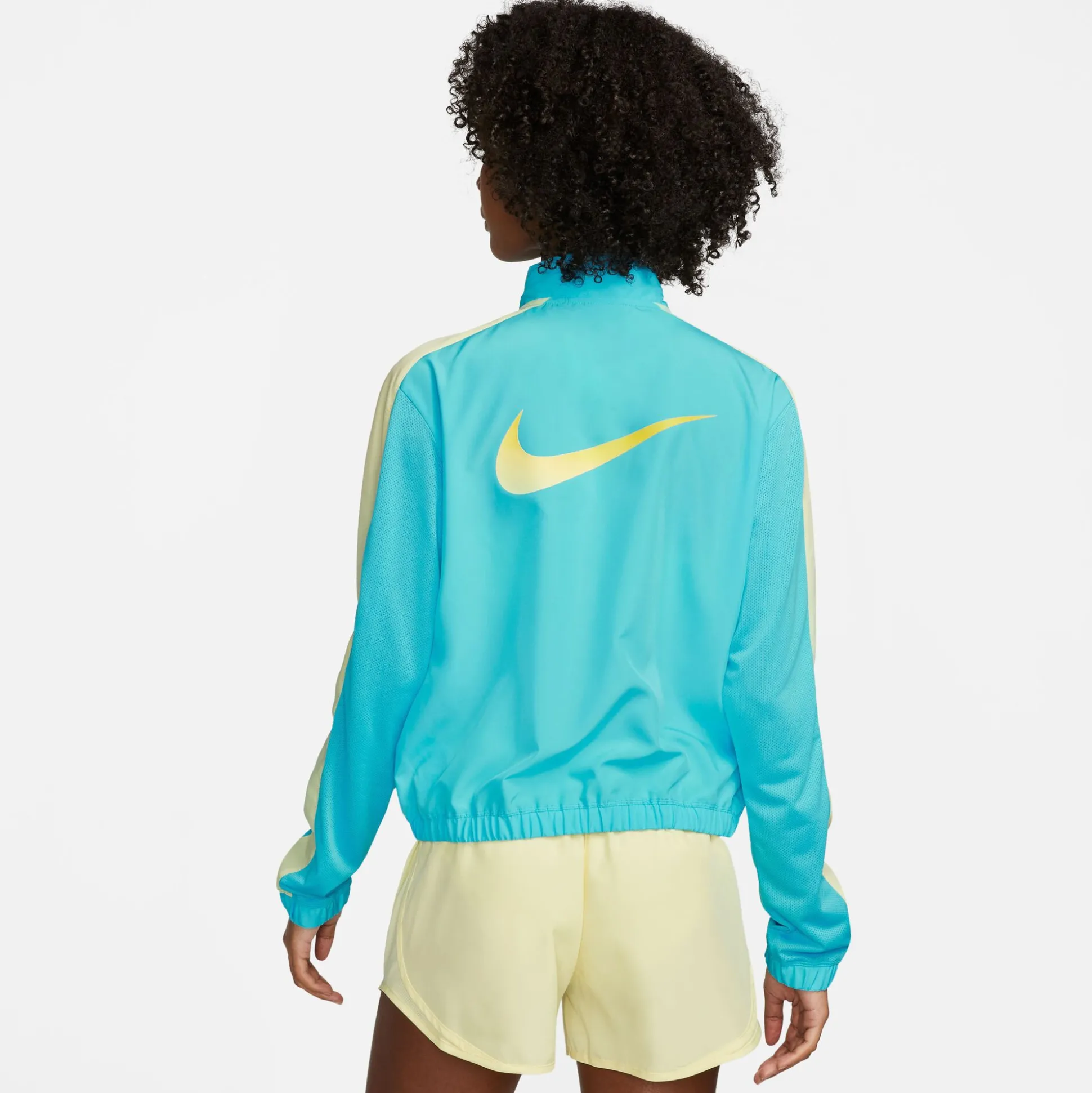 New Swoosh Running Jacket Women - Blue, Yellow Running Clothing