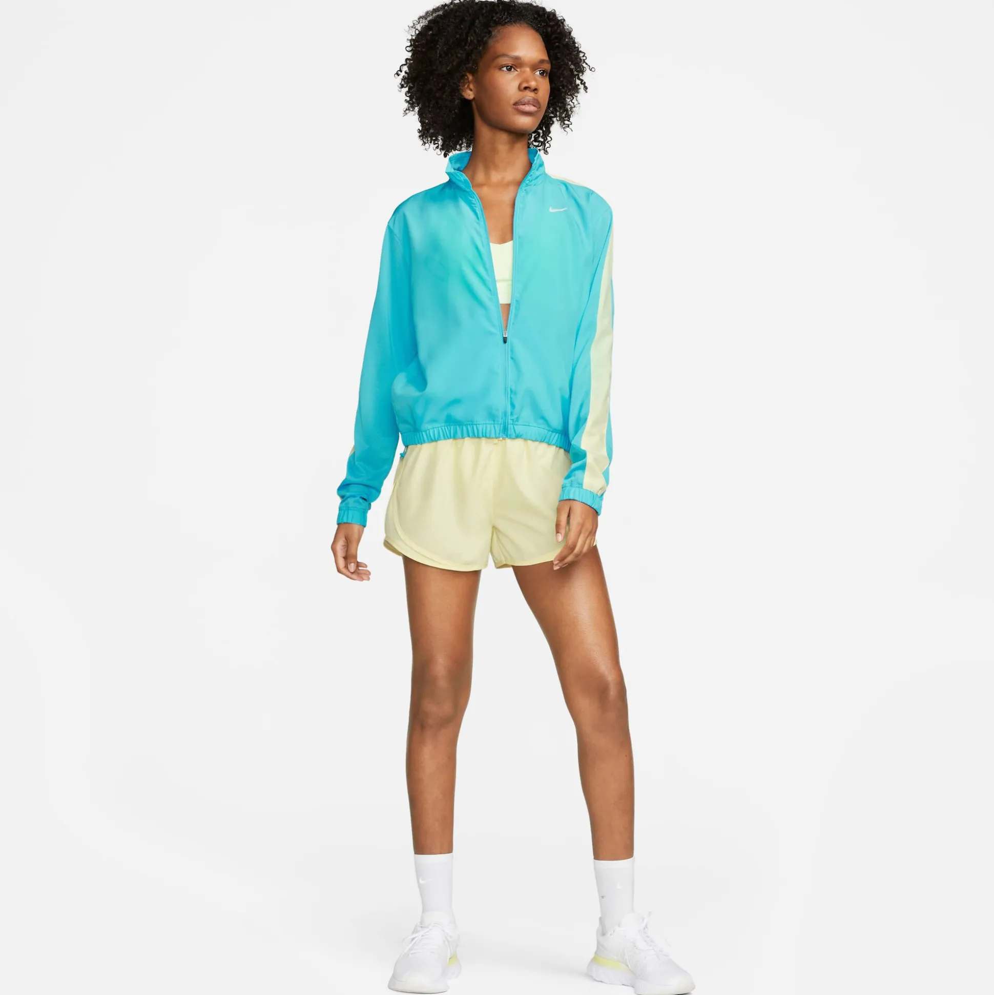 New Swoosh Running Jacket Women - Blue, Yellow Running Clothing