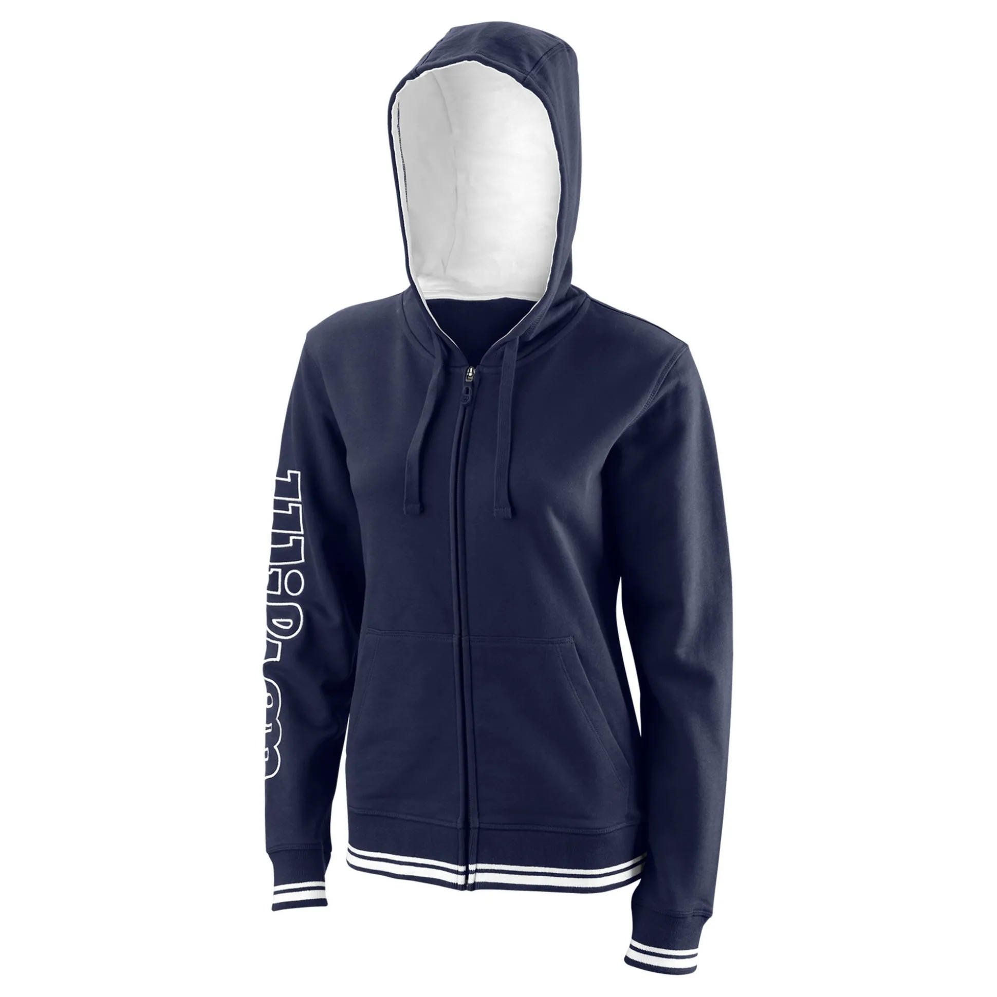 Best Team II Zip Hoodie Women - Dark Blue, White Jackets