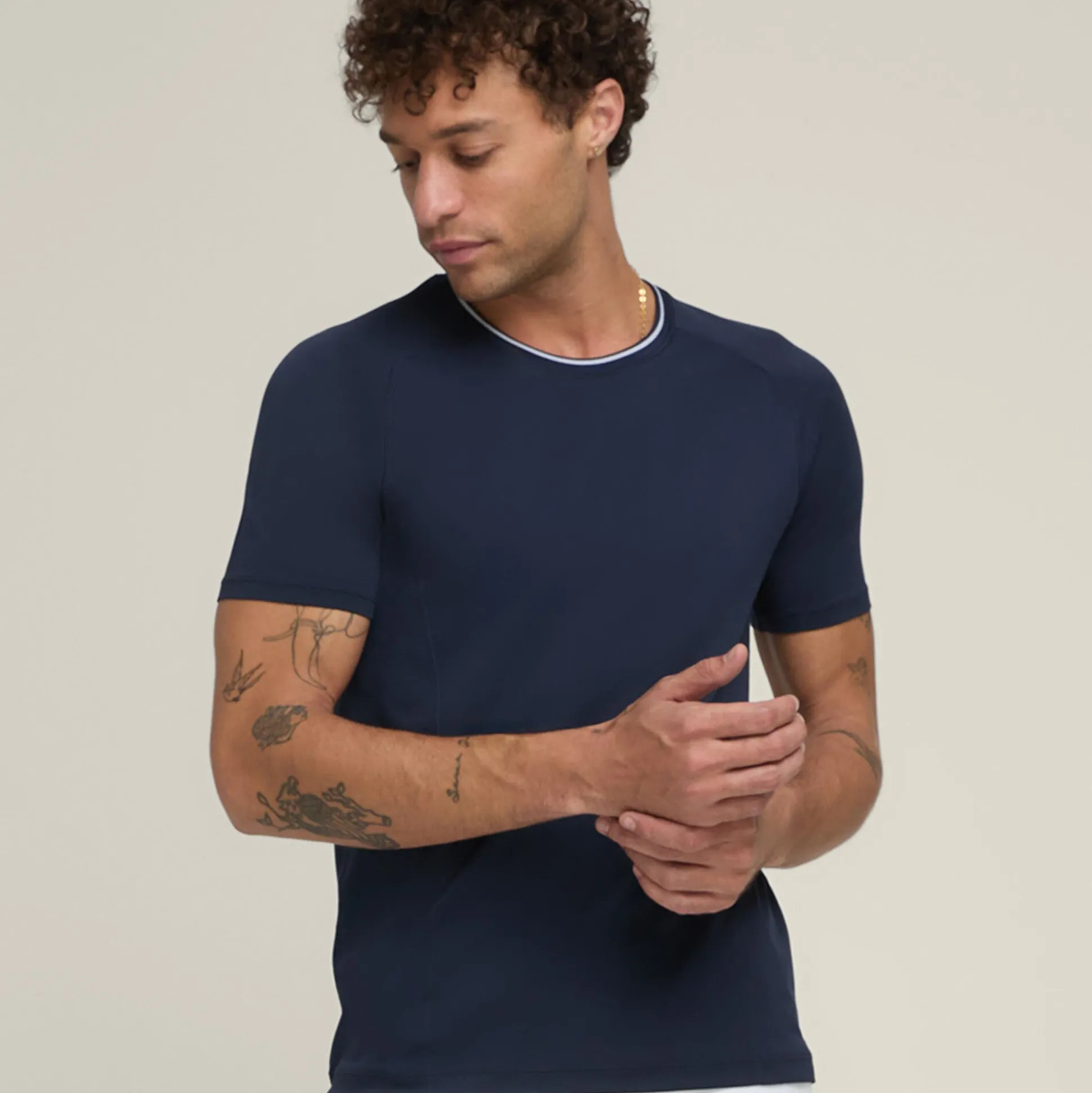 Sale Team Players Seamless Crew T-Shirt Men - Dark Blue Hoodies & Sweaters|Shirts
