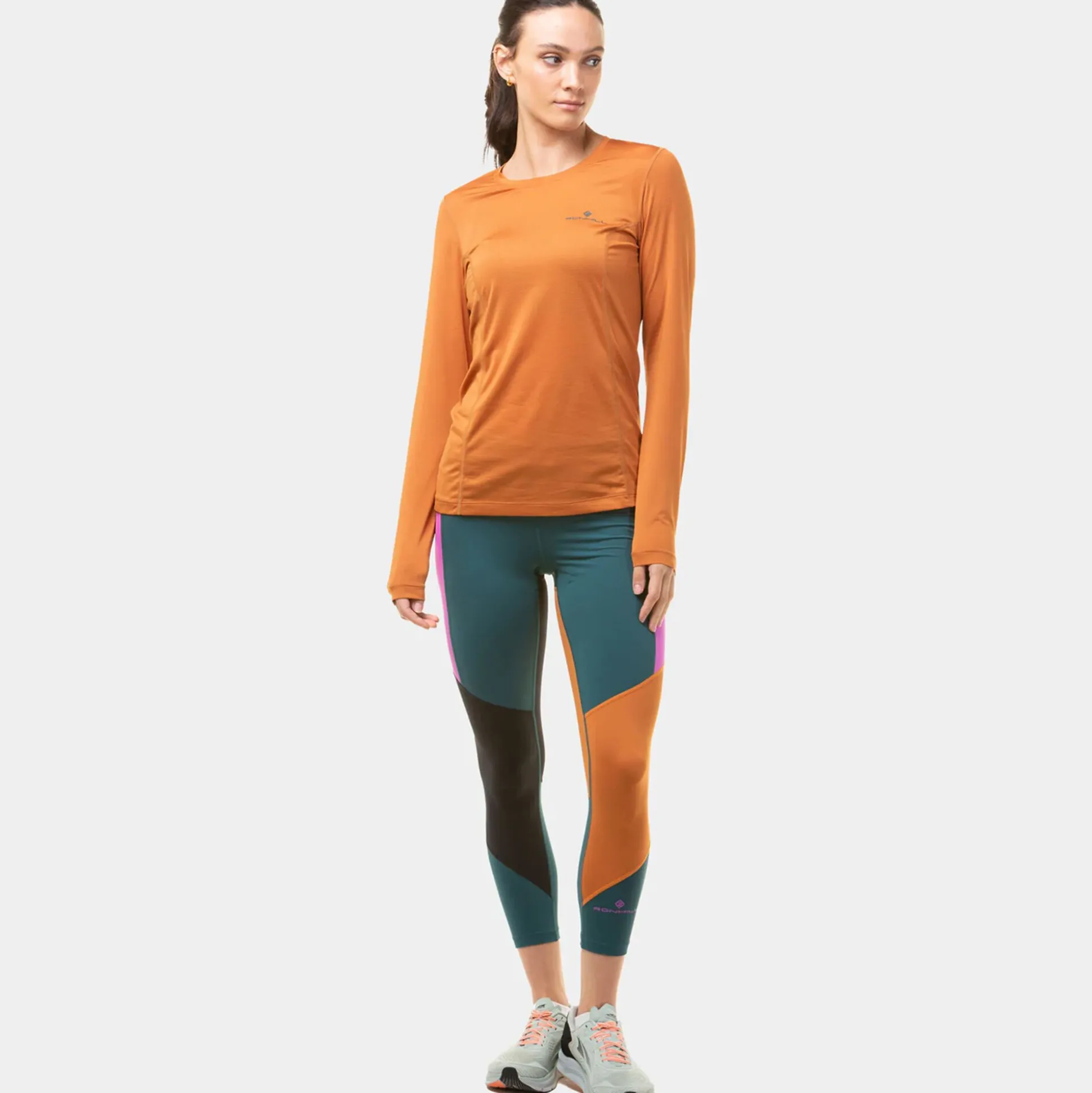Store Tech Crop Running Tights Women - Petrol, Multicoloured Running Clothing