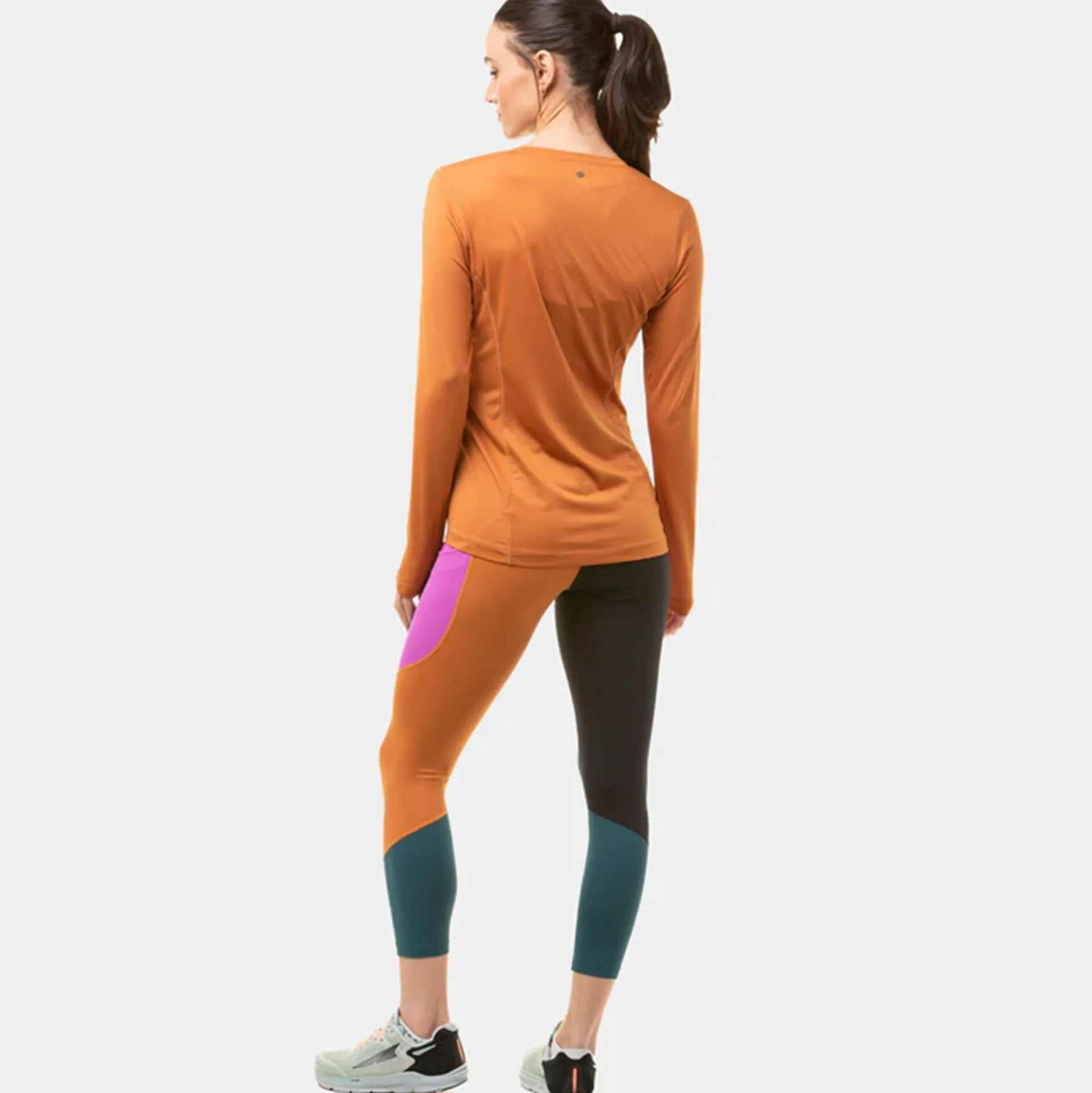 Store Tech Crop Running Tights Women - Petrol, Multicoloured Running Clothing