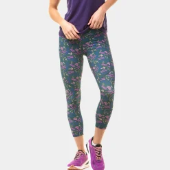 Shop Tech Crop Running Tights Women - Petrol, Multicoloured Running Clothing