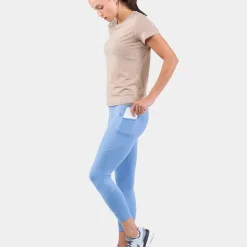 Best Tech Crop Tight Women - Light Blue Pants|Running Clothing