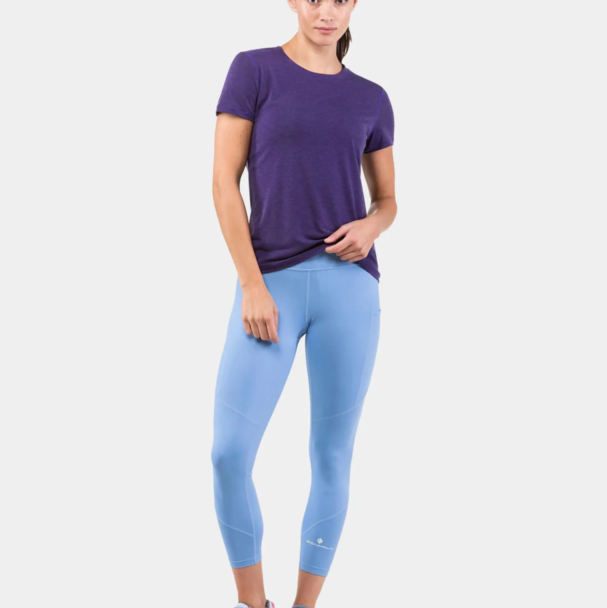 Best Tech Crop Tight Women - Light Blue Pants|Running Clothing