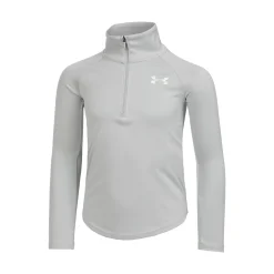Online Tech Graphic Half-Zip Long Sleeve Girls - Lightgrey, Silver Shirts