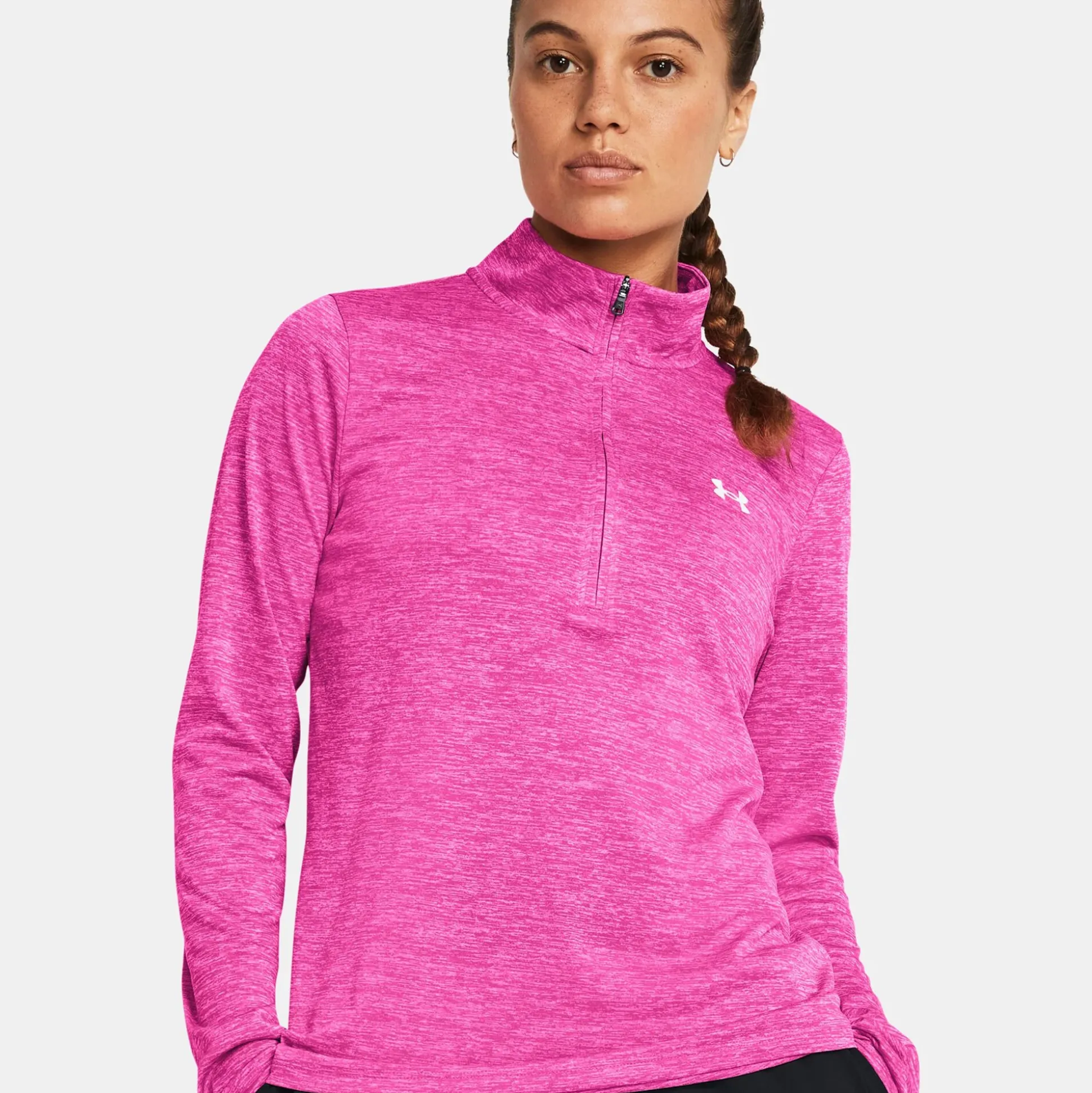 Fashion Tech Half-Zip Twist Long Sleeve Women - Shirts