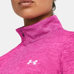 Fashion Tech Half-Zip Twist Long Sleeve Women - Shirts