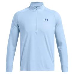 Sale Tech Textured 1/2 Zip Long Sleeve Men - Light Blue Shirts