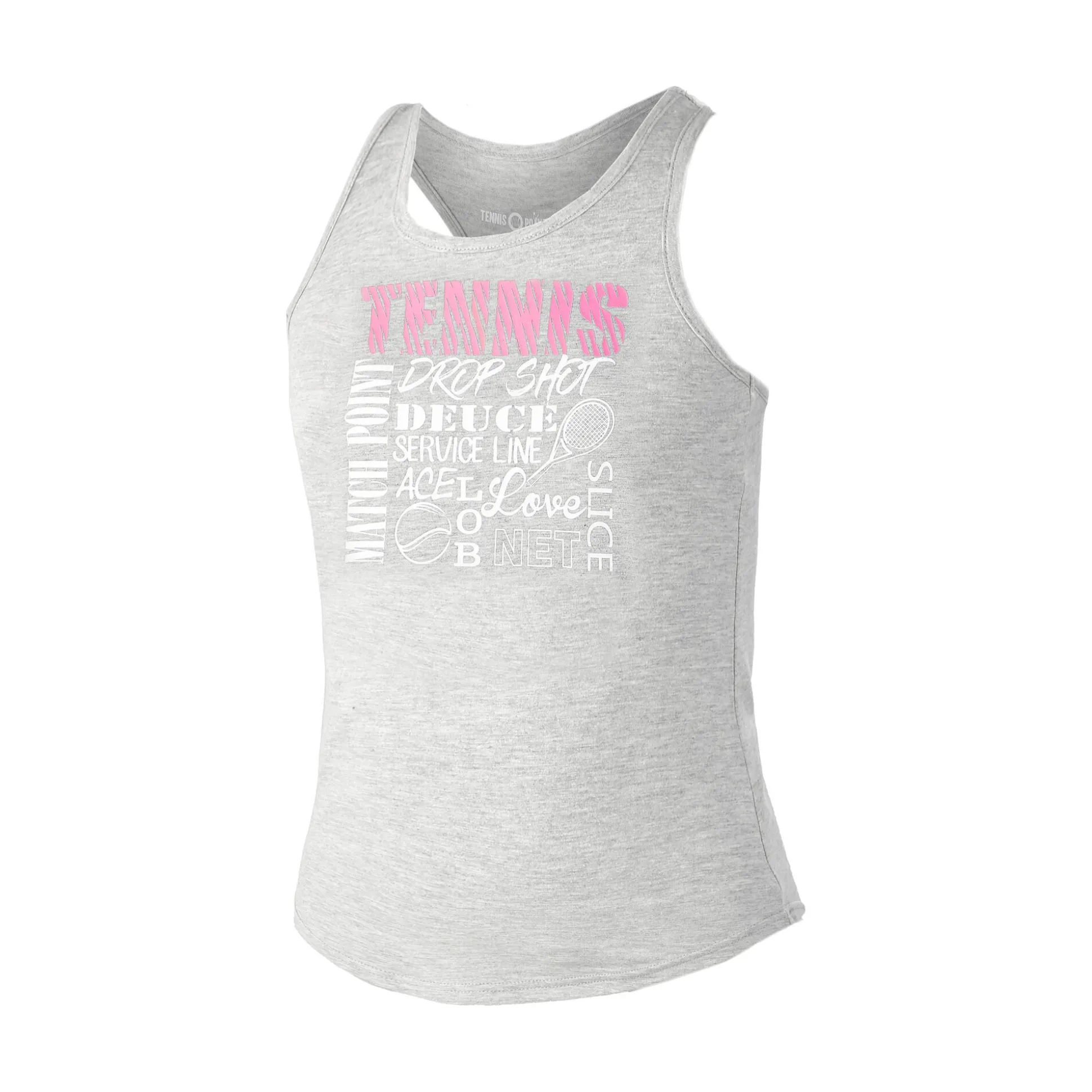 Best Tennis World Tank Top Girls - Grey, Multicoloured Tops