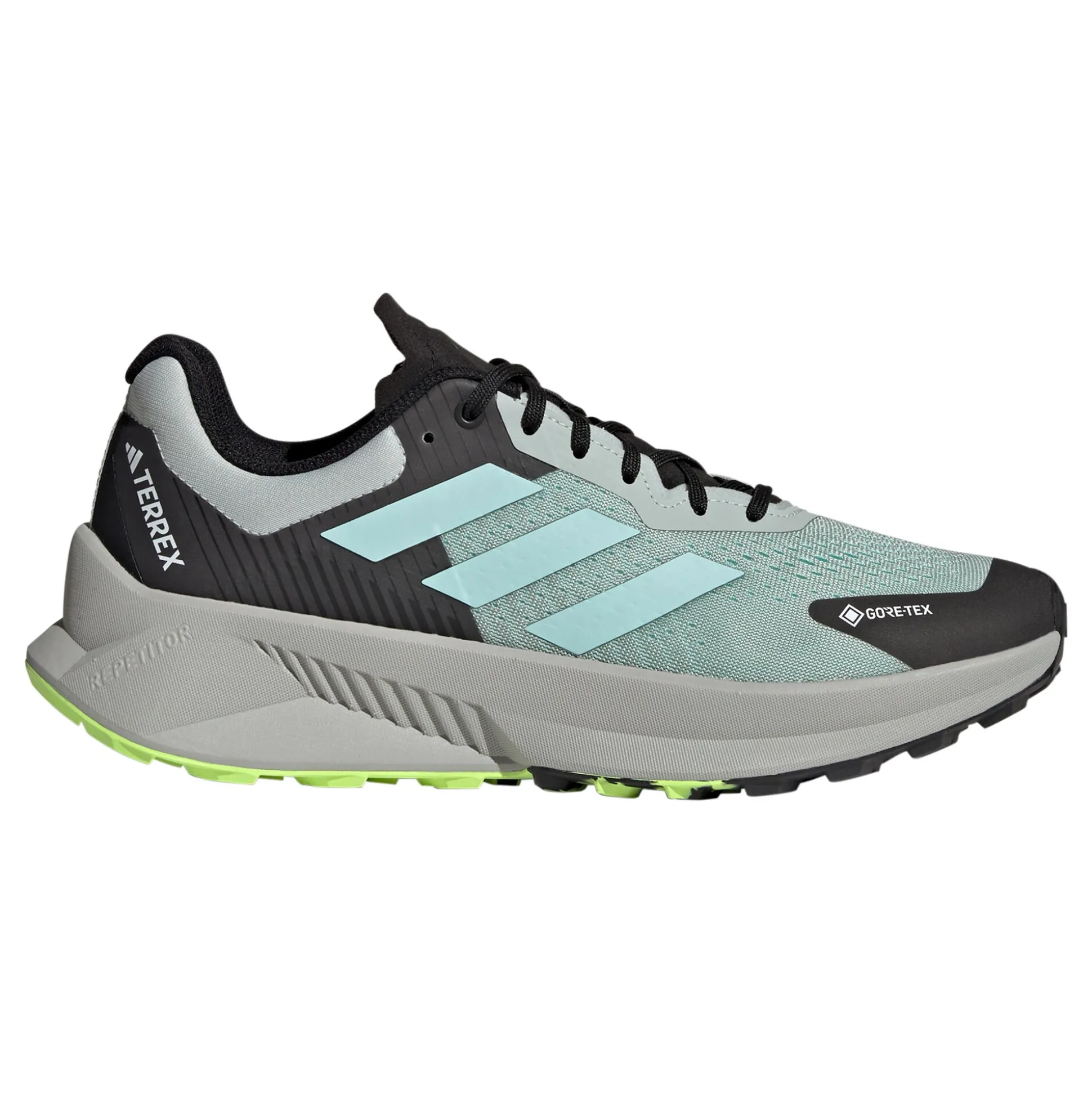 Sale Terrex Soulstride Flow GTX Trail Running Shoe Men - Grey, Lime Running Shoes