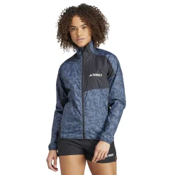 Clearance Terrex Trail Wind Running Jacket Women - Grey, Black Running Clothing