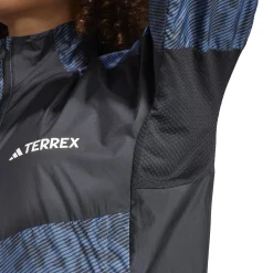 Clearance Terrex Trail Wind Running Jacket Women - Grey, Black Running Clothing