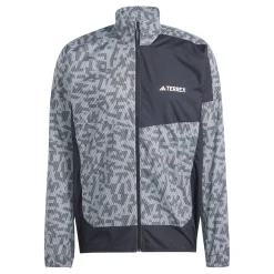 New Terrex Trail Wind Running Jacket Men - Grey, Black Running Clothing